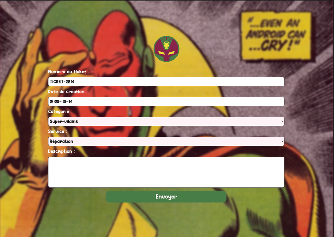 Interface employé - projet ticketing